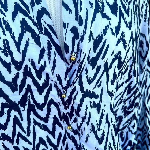 Philosophy Black & White Blouse with Mandarin Collar - Picture 6 of 7